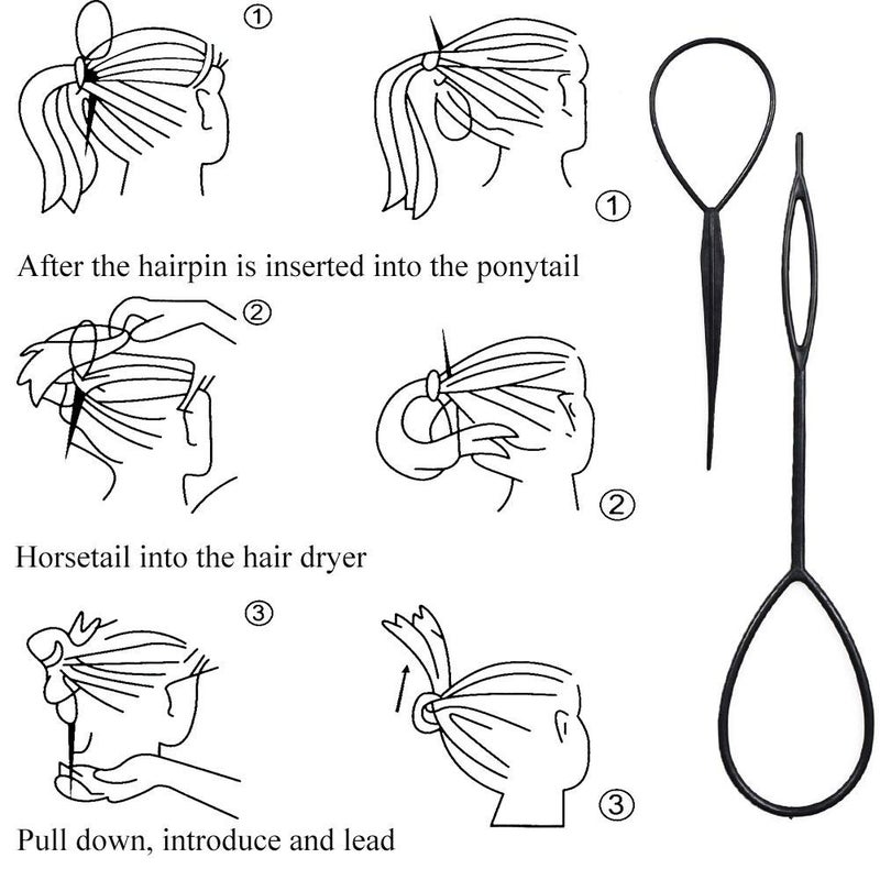 Jolbndcv 24 PCS Viking Hair Beads Beard Hair Beard Beads 6 PCS Pull Hair Pin Quick Beader 100 PCS Black Rubber Bands and a Bag - Image 5